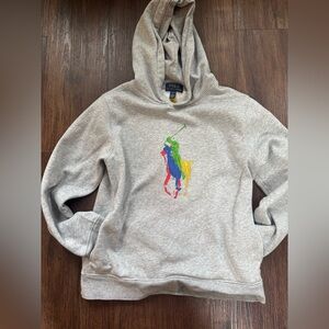 Polo by Ralph Lauren Light Gray Hoodie kids large (14-16)